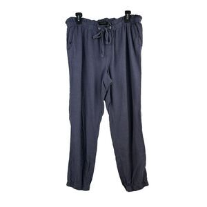 Sanctuary Solstice Linen Jogger‎ Pants Women L Blue Summer Nautical Coastalcore